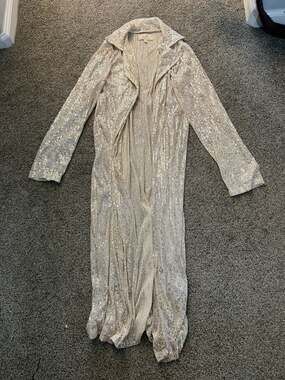 Chelsea & Violet C&V Silver Sequin Duster Cardigan